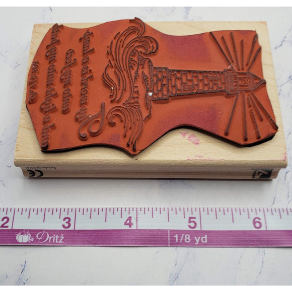 Religious Light House Rubber Stampede Wood Stamp Thy Word is a Lamp Psalms - Picture 7 of 7